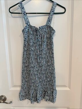 Aeropostale Blue Floral Smocked Mini Dress